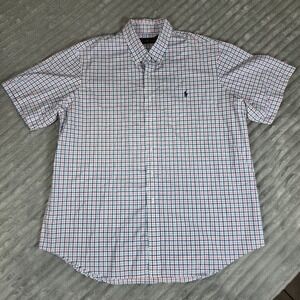 Polo Ralph Lauren Blue Pink Plaid Performance Button Down Shirt‎ Mens 2XL 2X